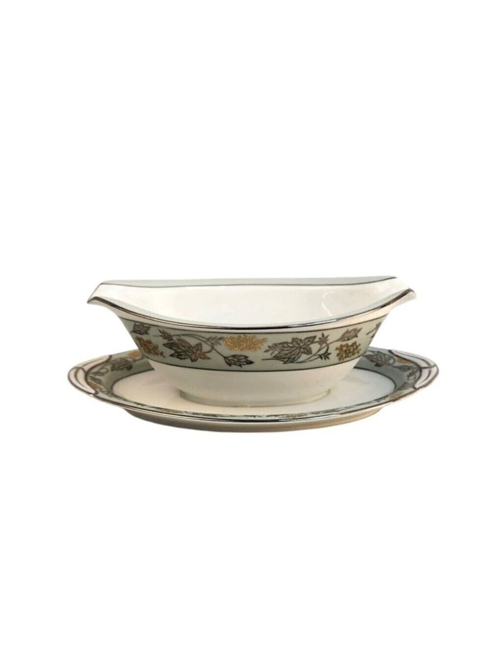 Noritake China Gravy Boat Saucer 5487 Japan 9x6